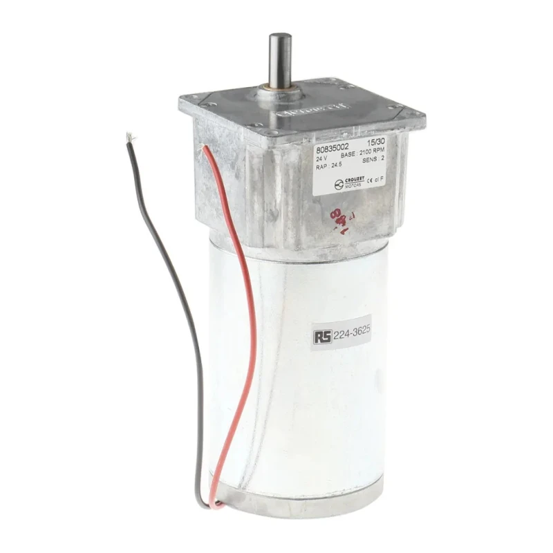 Crouzet Brushed Geared DC Geared Motor, 27 W, 24V DC, 5 Nm Torque, 73 RPM, 8 mm Shaft Diameter 80835002