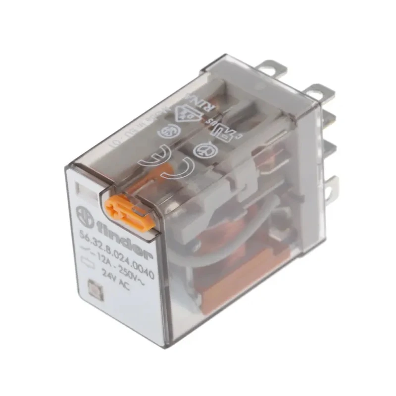 Finder Power Relay 24V AC Coil Voltage 12A Switching Current DPDT Contact Configuration 56.32.8.024.0040