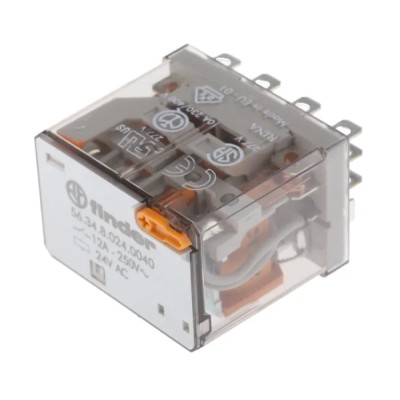 Finder Power Relay 24V AC Coil 12A Switching Current 4PDT 56.34.8.024.0040