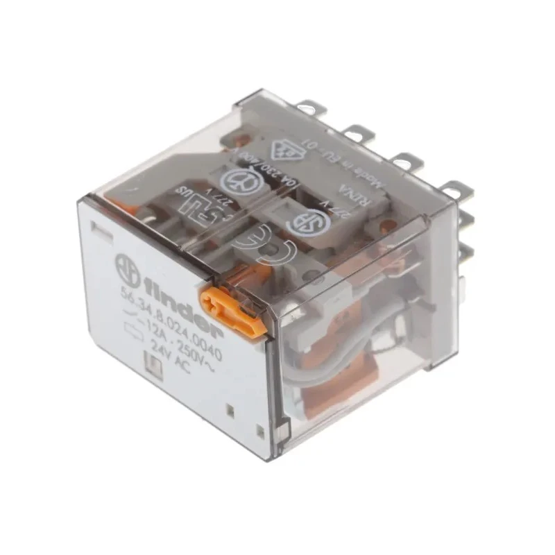 Finder Power Relay 24V AC Coil 12A Switching Current 4PDT 56.34.8.024.0040