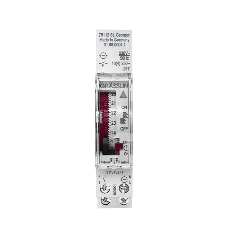 Grasslin Analogue DIN Rail Time Switch 230V ac 01.06.0004.1