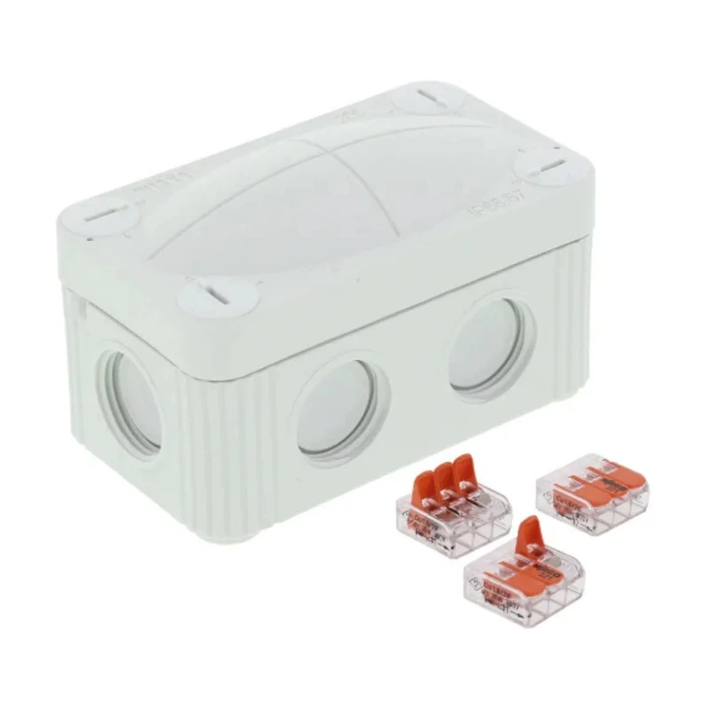 WISKA Polypropylene Junction Box RAL 7035 IP66, IP67 Protection, 4 Terminals, Dimensions 85x49x51 mm IP66
