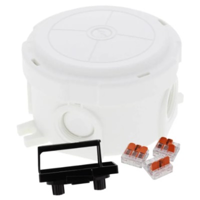 WISKA Black RAL 9001 Polypropylene Junction Box with 4 Terminals, IP66, IP67, 49mm x 49mm x 57mm 10110637