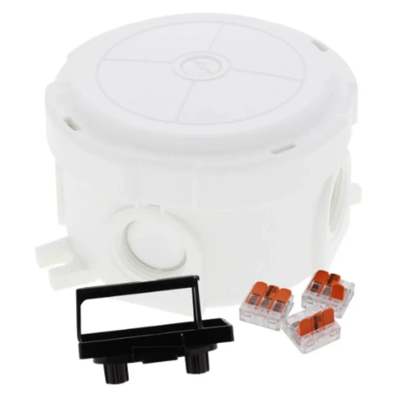 WISKA Black RAL 9001 Polypropylene Junction Box with 4 Terminals, IP66, IP67, 49mm x 49mm x 57mm 10110637