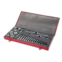 Dormer 27-Piece High-Speed Steel (HSS) Metric Thread Tap & Die Set, M3 to M10, Hand Tap L12010M