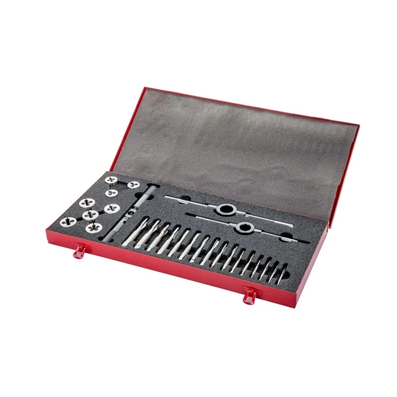 Dormer 27-Piece High-Speed Steel (HSS) Metric Thread Tap & Die Set, M3 to M10, Hand Tap L12010M
