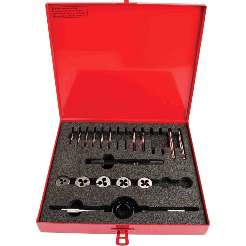 Dormer 12-Piece HSS Thread Tap & Die Set, Metric, M2 to M6 Sizes, Hand Tap, L1208M