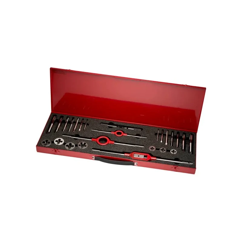 Dormer 27-Piece High-Speed Steel (HSS) Thread Tap & Die Set, 1/4 in UNC to 3/4 in UNC Tap and Die Sizes L12032UNC