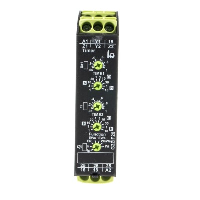 Tele Multifunction DIN Rail Timer Relay 2-Contact DPDT, 24-240 V AC/DC, 10.05 s to 10 h G2ZIF20