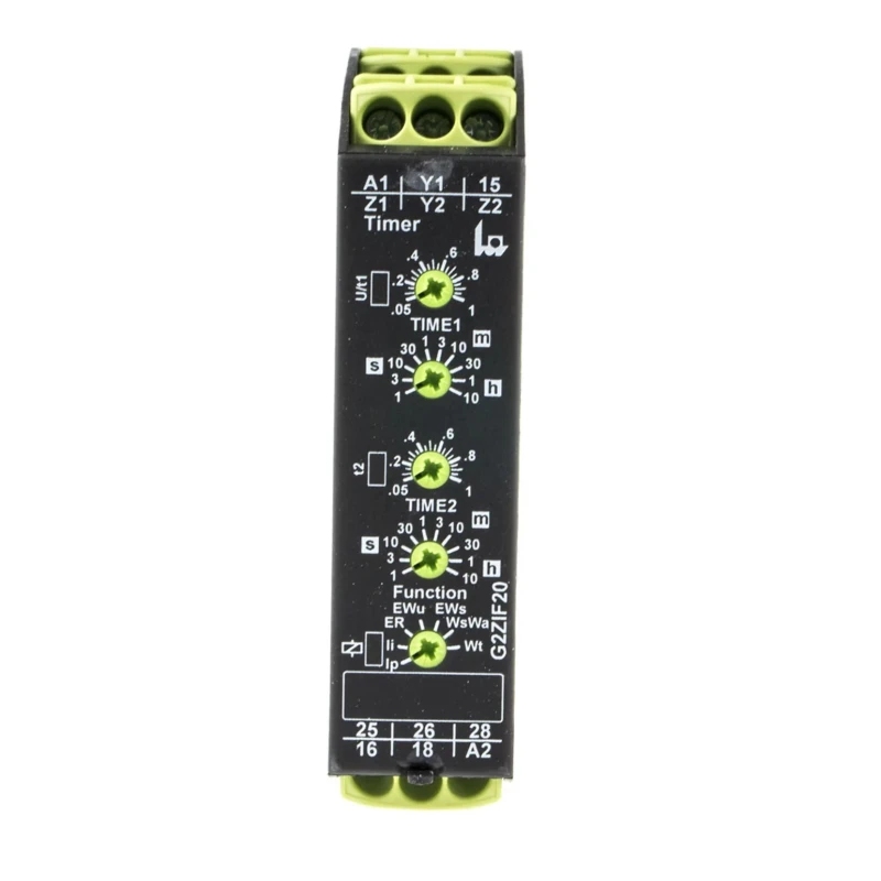 Tele Multifunction DIN Rail Timer Relay 2-Contact DPDT, 24-240 V AC/DC, 10.05 s to 10 h G2ZIF20