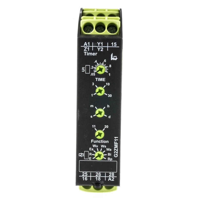 Tele Multifunction DIN Rail Timer Relay 2-Contact 24-240 V AC/DC, 0.05 s to 30 Days G2ZMF11