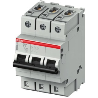 ABB SMISSLINE S400M Miniature Circuit Breaker 3-Pole 10A Type B 400V AC 6 kA Breaking Capacity 2CCS553001R0105 - S403EB10
