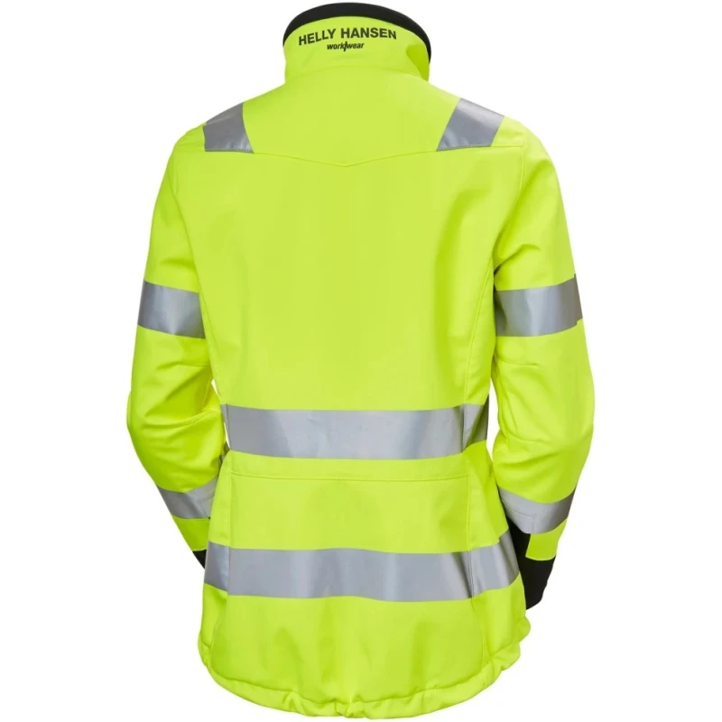 Helly Hansen Hi Vis Softshell Jacket Unisex, White Green Yellow Black, Size 2XL, Waterproof, EN ISO 20471 74098_369-2XL
