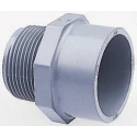 Georg Fischer Plastic Pipe Fitting Straight Adapter 1 in x 1 in ABS 50mm Length 729911708