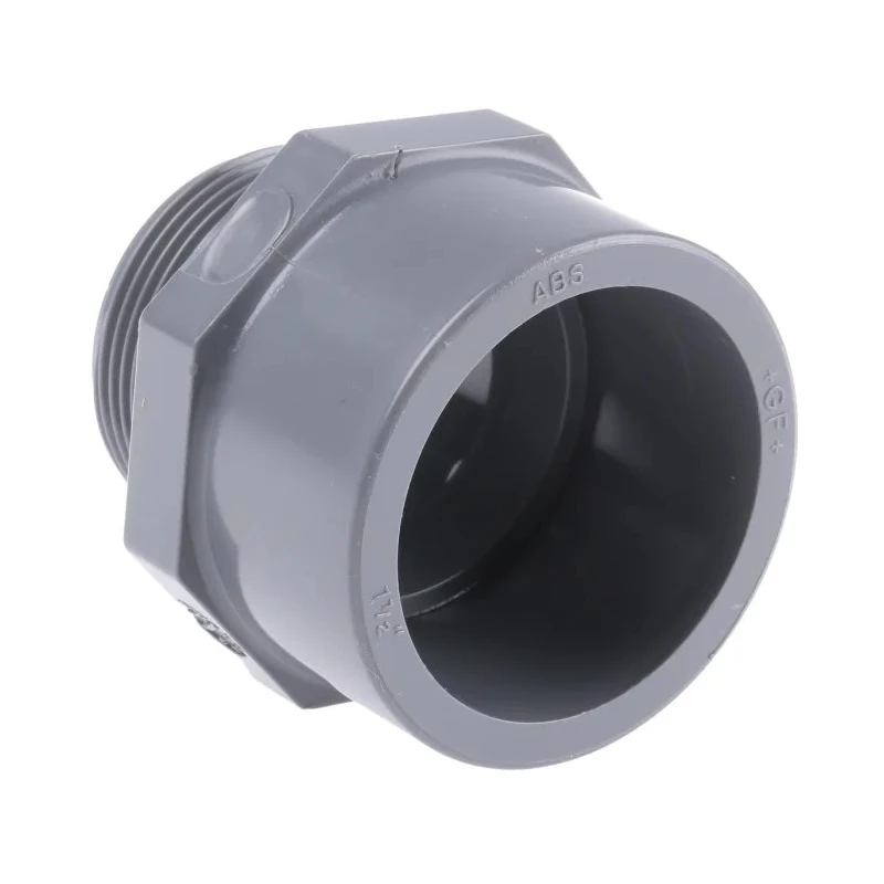 Georg Fischer Plastic Pipe Fitting Adapter ABS Straight 1-1/2 in 63mm Length 729911710