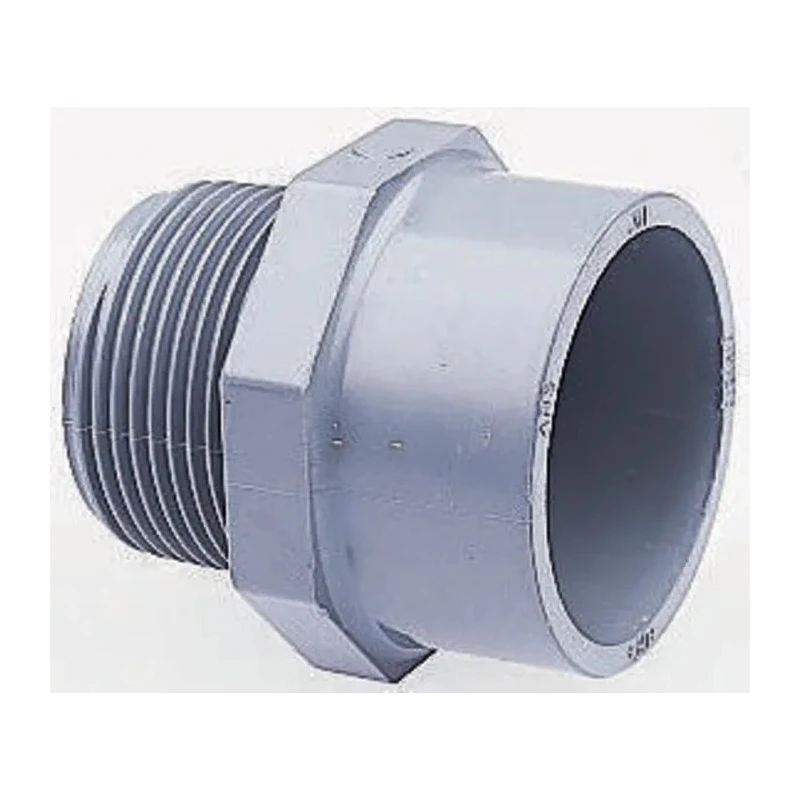 Georg Fischer Plastic Pipe Fitting Straight Adapter ABS Male to Female 1-1/4 in 57mm Length 729911709