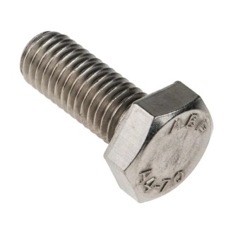 RS PRO Stainless Steel Hex Bolt M10 x 25 mm DIN 933 China 190-355