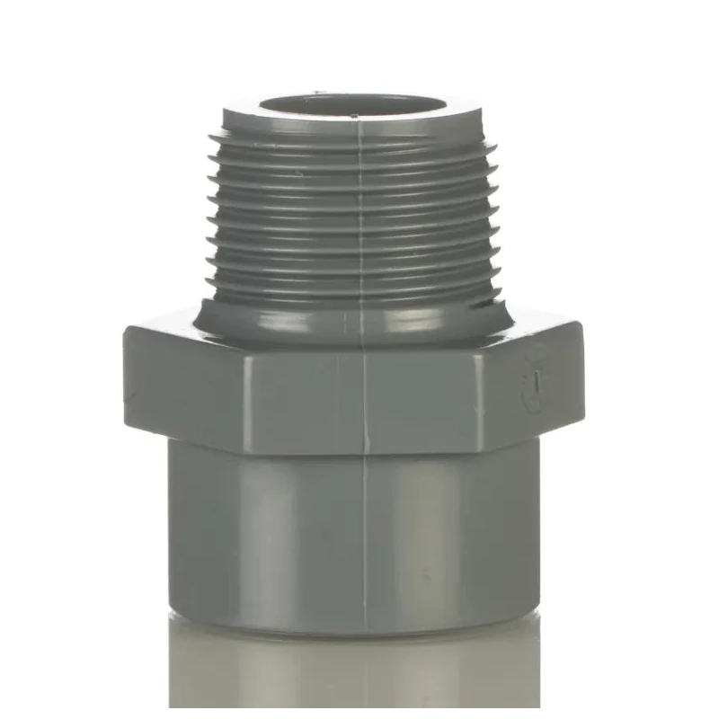 Georg Fischer Plastic Pipe Fitting Straight Adapter 3/4 in Male to 3/4 in Female ABS 44mm Length 729911707