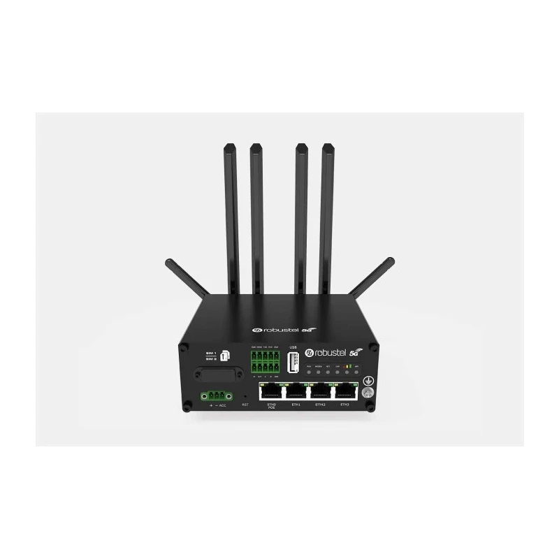 Robustel Industrial 5G Cellular Router with 2G, 3G, WiFi, Ethernet, 5G, 4G, 5GHz Wi-Fi Band R5020-5G-A09GL-B