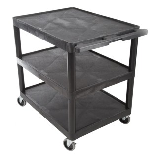 RS PRO 3-Shelf Polyethylene Rubber Trolley 885 mm Length, 610 mm Width, 180 kg Load Capacity Model 225-6019