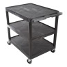 RS PRO 3-Shelf Polyethylene Rubber Trolley 885 mm Length, 610 mm Width, 180 kg Load Capacity Model 225-6019