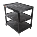 RS PRO 3-Shelf Polyethylene Rubber Trolley 885 mm Length, 610 mm Width, 180 kg Load Capacity Model 225-6019