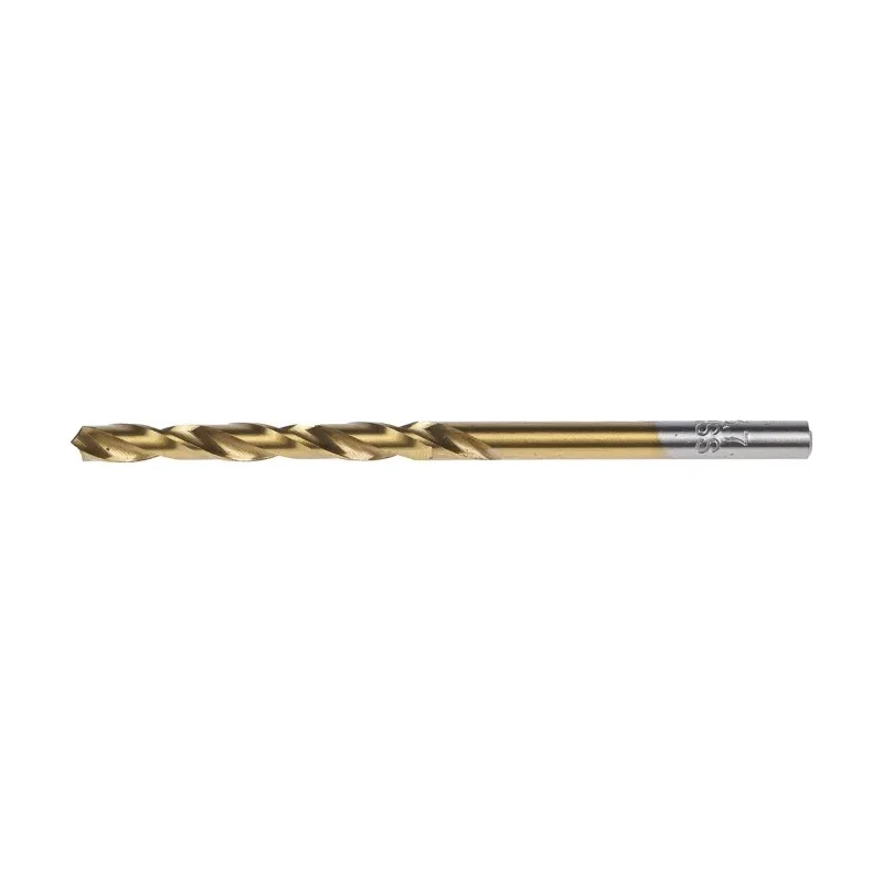 RS PRO High Speed Steel (HSS) Jobber Drill Bit, 3.7mm Diameter, 70mm Overall Length, Tin Coated, 10 Pieces 213-714