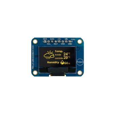 Midas 0.96 in Passive Matrix Yellow OLED Display 128 x 64 Pixel COB I2C MDOB128064VV-YI