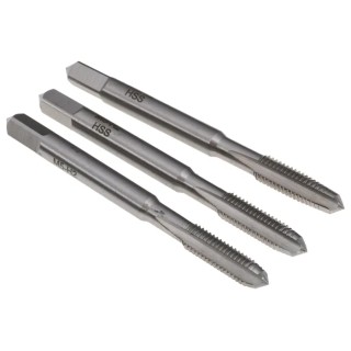 RS PRO M5 Thread Metric Standard Hand Tap Set, Straight Flute, HSS, ISO Taps, 58mm Overall Length, 3 Pieces 215-574