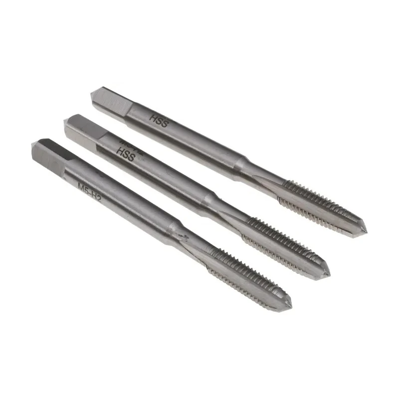 RS PRO M5 Thread Metric Standard Hand Tap Set, Straight Flute, HSS, ISO Taps, 58mm Overall Length, 3 Pieces 215-574