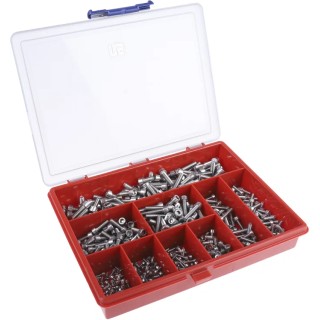 RS PRO Stainless Steel 545 Piece Hex Socket Drive Machine Screw Drive Screw/Bolt Kit 225-3363