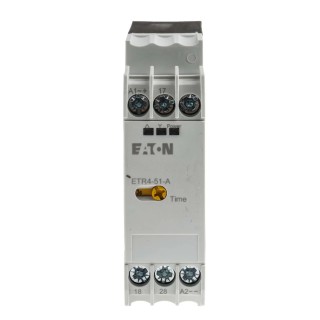 Eaton ETR4 Series DIN Rail Timer Relay, 2-Contact, 240 V dc 24V ac, 240 V ac, 3 to 60 s, 1-Function, SPST Switch ETR4