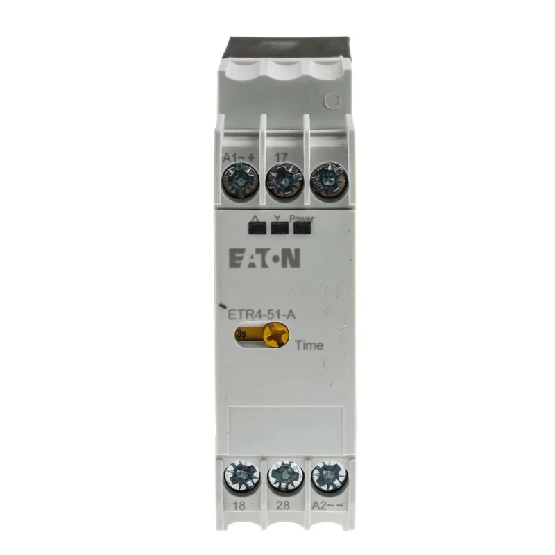 Eaton ETR4 Series DIN Rail Timer Relay, 2-Contact, 240 V dc 24V ac, 240 V ac, 3 to 60 s, 1-Function, SPST Switch ETR4