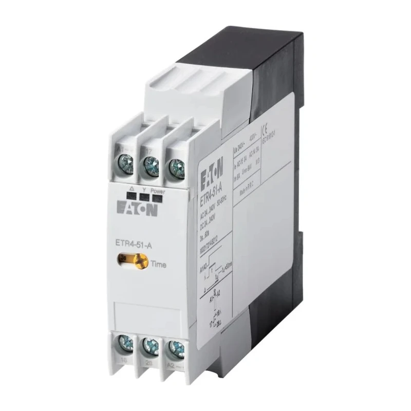 Eaton ETR4 Series DIN Rail Timer Relay, 2-Contact, 240 V dc 24V ac, 240 V ac, 3 to 60 s, 1-Function, SPST Switch ETR4