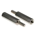 RS PRO Hexagonal Brass M3 Standoff with 20 mm Body Length and 8 mm Stud Length, Nickel Plated 221-162