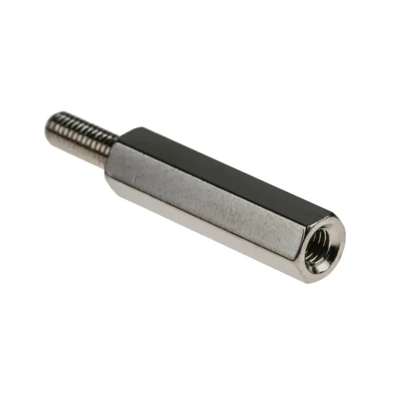 RS PRO Hexagonal Brass M3 Standoff with 20 mm Body Length and 8 mm Stud Length, Nickel Plated 221-162