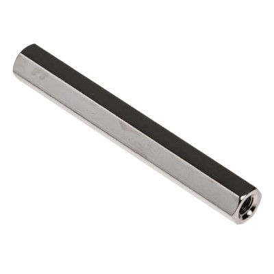 RS PRO Standoff M3, 40 mm Body, Brass Nickel-Plated Hex Hexagonal Shape Female/Female Thread 222-452