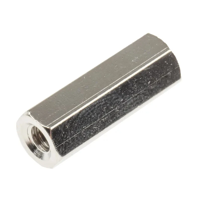 RS PRO Hex Threaded Brass Standoff M4, 20 mm Nickel-Plated Body 222-496