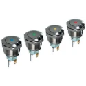 APEM AV Series Illuminated Push Button Switch, Latching, 19.2 mm Cutout, Blue LED, IP65, 48 V dc AV091L1EA200