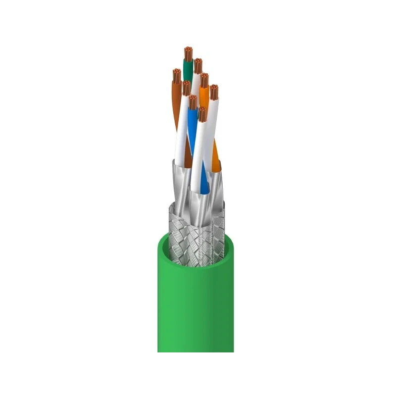 Belden Cat6a Ethernet Cable 100 m Shielded Screened Green Low Smoke Zero Halogen 74011NH