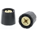 Sifam 15.5 mm Knob Diameter Black Nylon Potentiometer Knob for 3.2 mm Circular Shaft S150125-BLK