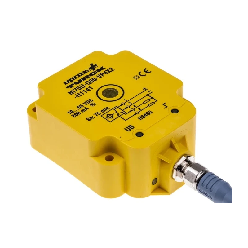Turck Block Inductive Proximity Sensor M12 x 1 PNP 65 V DC 70 mm Detection Range NI75U-Q80-VP4X2-H1141