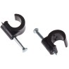 RS PRO Black Polyethylene TV Cable Clip, Max Bundle Diameter 8 mm, Nail Fixing, Size 9.9 x 5.6 x 10.9 mm 233-433
