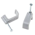 RS PRO Grey Polyethylene Rectangular Cable Clip Nail 9.9 mm Length 26.6 mm Width 12.9 mm Depth 233-459