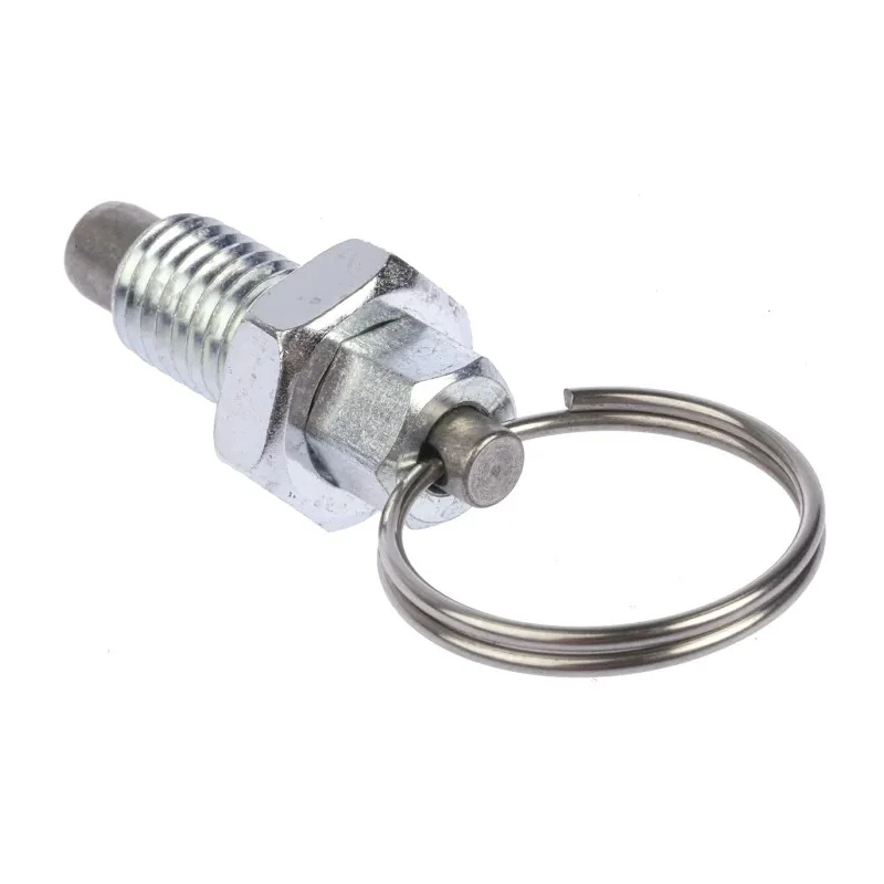 RS PRO M12 Index Plunger 24 mm Long Zinc Plated Steel Body Stainless Steel Plunger and Lifting Ring 237-564