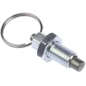 RS PRO M12 Index Plunger 24 mm Long Zinc Plated Steel Body Stainless Steel Plunger and Lifting Ring 237-564