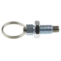 RS PRO M12 Index Plunger 24 mm Long Zinc Plated Steel Body Stainless Steel Plunger and Lifting Ring 237-564