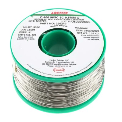Multicore Lead Free Solder Wire 0.5 mm Diameter 217 °C Melting Point Sn95.5 Ag3.8 Cu0.7 Activated Rosin Flux 250g 583729