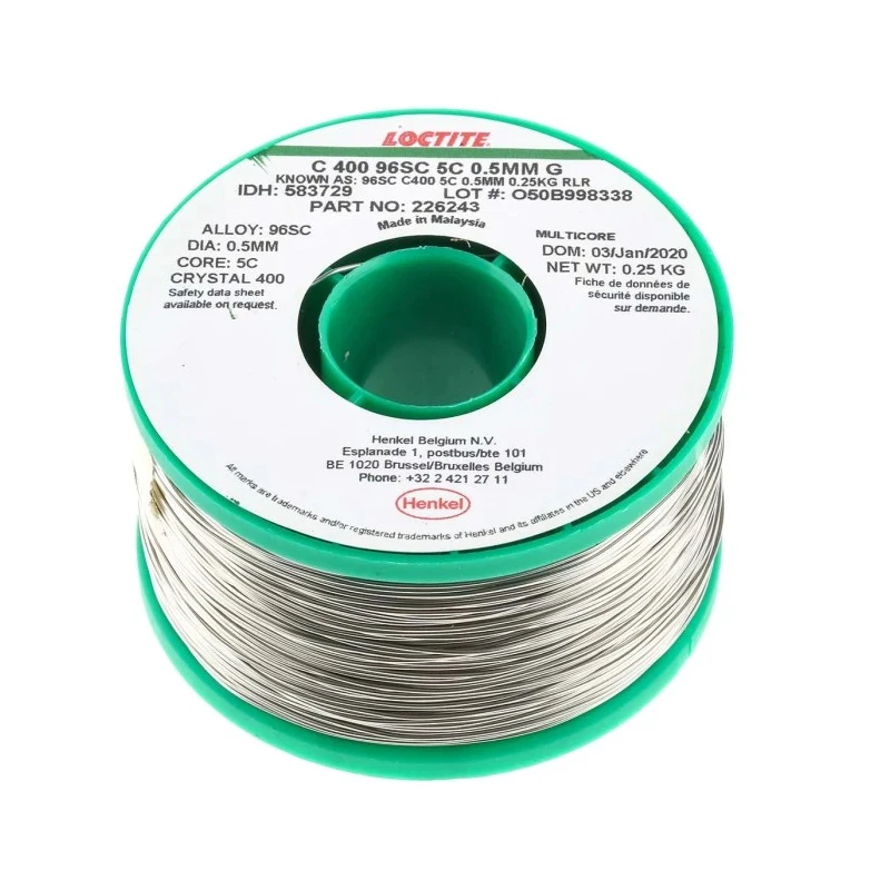 Multicore Lead Free Solder Wire 0.5 mm Diameter 217 °C Melting Point Sn95.5 Ag3.8 Cu0.7 Activated Rosin Flux 250g 583729