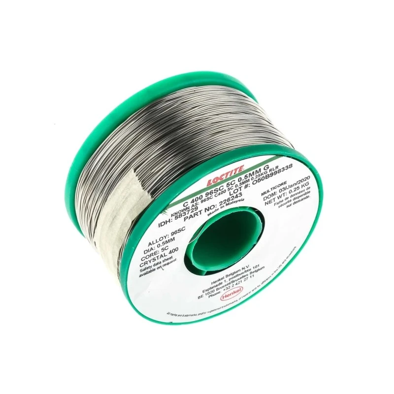 Multicore Lead Free Solder Wire 0.5 mm Diameter 217 °C Melting Point Sn95.5 Ag3.8 Cu0.7 Activated Rosin Flux 250g 583729